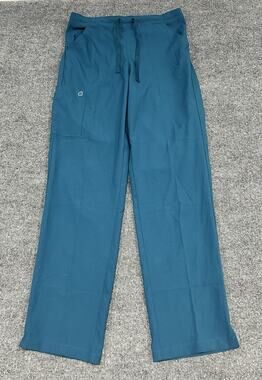 Spread Good Cheer Teal Scrub Pants Size Small - Cargo Pockets Drawstring W28 L31